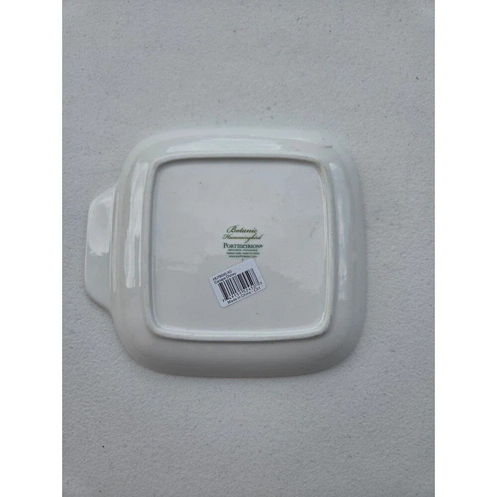 Portmeirion Botanic Hummingbird Square Canape Dish Plate 7.25